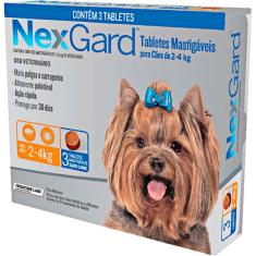 Imagem de Antipulgas e Carrapatos NexGard 11,3 mg para Cães de 2 a 4 Kg - 3 Tabletes