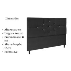 Imagem de Cabeceira Cama Box Queen 160cm Virgínia Suede Preto E Frame