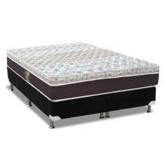 Imagem de Cama Box King: Colchão Molas Pocket Ensacadas Castor Class Híbrido + Base crc Suede Black(193x203)