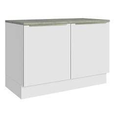 Imagem de Balcão de Pia 120 cm 2 Portas Branco/branco Veludo Lux Madesa