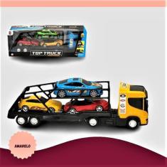 Imagem de Brinquedo Infantil Caminhão Cegonheiro C/ 3 Carrinhos Grande - Bs Toys