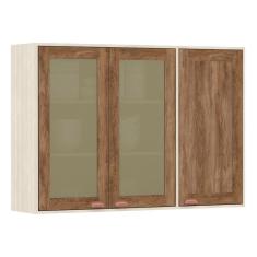 Imagem de Armário Aéreo De Cozinha 120cm 1 Porta 2 Portas C/Vidro