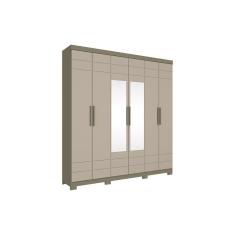 Imagem de Guarda Roupa 6 Portas E 3 Gavetas C Espelho Flora Duna Cristal Henn
