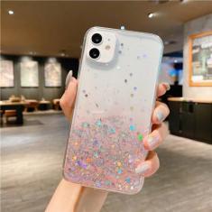 Imagem de Capa de telefone transparente com glitter para iPhone 14 15 13 12 Pro 11 Pro Max XS Max XR X 7 8 Plus Mini SE 2020 Capa de lantejoulas gradiente fofa, rosa, para iPhone SE 2020