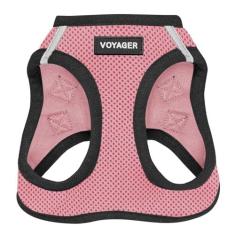 Imagem de Best Pet Supplies Peitoral Para Cães Voyager Step-In Air – Colete De Malha Para Todos Os Climas Para Cães E Gatos Pequenos E Médios Da – Arnês (Acabamento Rosa/Preto)