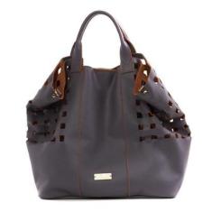 Imagem de BOLSA FEMININA EM COURO ALÇA DE MÃO CARAMELO COM ROXO "MARILIZA RAMOS"-Feminino