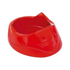 Imagem de Comedouro Plástica Cara do Gato Furacão Pet 200ml Vermelho Furacão Pet para Gatos