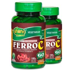 Imagem de Kit 2 Ferro com Vitamina C 60 Cápsulas Unilife