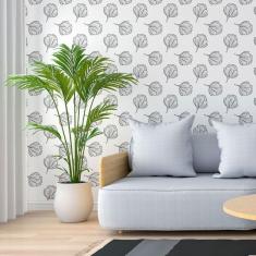 Imagem de Papel De Parede Adesivo Floral P&B N013119 Rolo 0,58X3M