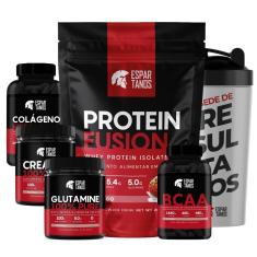 Imagem de Whey Protein + Bcaa + Creatina + Glutamina + Colágeno + Copo-Unissex