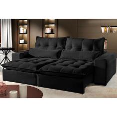 Imagem de Sofá 2 Lugares Retrátil E Reclinável Máximo 2.10M Veludo Preto