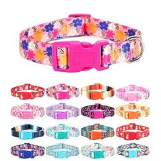 Imagem de Moonpet Coleiras de cachorro para filhotes, PP, pequeno, médio, grande, para cães - unissex com design fofo para meninos e meninas, coleira para animais de estimação, macia, ajustável, boêmia, floral,