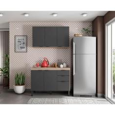 Imagem de Cozinha Compacta Firenze II 6 PT 2 GV Avena e Grafito