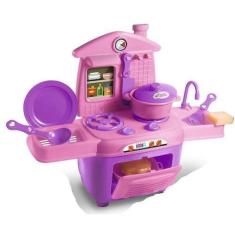 Imagem de Kit Cozinha Infantil Com Fogao + Acessorios Cooktop 16 Pecas - Zuca To