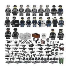 Imagem de 22 Peças De Blocos De Construção Da Polícia Militar Minifigura Diy 