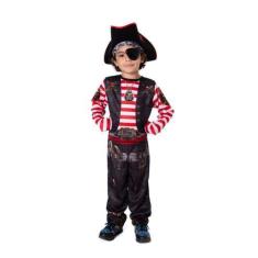 Imagem de Fantasia Pirata Infantil Longo Com Lenço, Tapa Olho e Chapeu Carnaval 