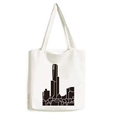Imagem de Bolsa de lona com contorno dos arranha-céus da cidade da Austrália, bolsa de compras casual