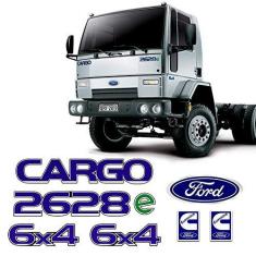 Imagem de Kit Adesivos Cargo 2628e 6x4 Cummins Emblemas Caminhão Ford