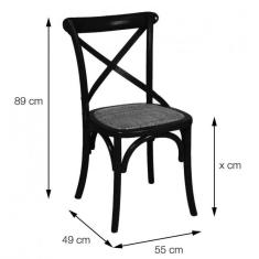 Imagem de Conjunto 4 Cadeiras de Madeira e Assento em Rattan OR Design Madeira