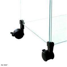 Imagem de Balcão de Atendimento Modulado em Vidro com Rodízios - 7,50 x 1,00 x 0,40