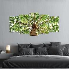 Imagem de Quadro Árvore Folhagem Verde Mosaico Para Sala Hall