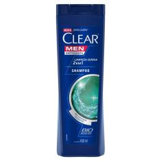 Imagem de Shampoo Anticaspa Clear Men 2 em 1 Limpeza Diária 400ml