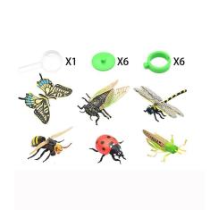 Imagem de 6pcs simulação de plástico insetos selvagens mundo quebra-cabeça aprendizagem brinquedo figuras modelo