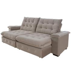 Imagem de Sofá 4 Lugares Coliseu 2.60m Retrátil E Reclinável Super Pillow - Avelã