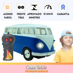Imagem de Carrinho Controle Remoto Kombi C Luz Furgão Brinquedo Menino - Kombi R