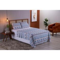 Imagem de Lençol 4 Peças Para Cama Casal Padrão 1,90M X 1,40M Tecido 400 Fios Mi