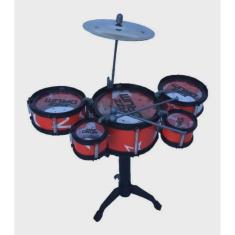 Imagem de Mini Bateria Musical Infantil 5 Tambores e Baquetas Music Jazz Drum