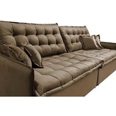 Imagem de Sofá Sem Caixa Retrátil Reclinável 2,75m Cama Inbox Versátil com Pillow Top e Molas Velusoft Castor