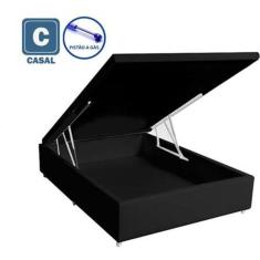 Imagem de Cama Box Baú Casal Preto Suede 39x138x188