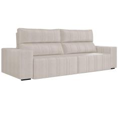 Imagem de Sofá Retrátil 214cm Leonel Suede Bege Gran Belo