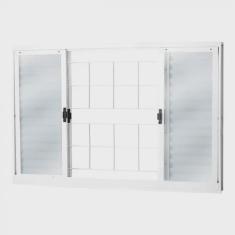 Imagem de Janela de Aço Veneziana de Correr 120x150cm 6 Folhas com Grade Minas Sul mgm