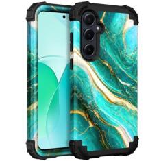 Imagem de Hocase Capa para Galaxy A35 5G, capa protetora resistente à prova de choque de borracha de silicone macio + capa protetora híbrida de plástico rígido para Samsung Galaxy A35/A55 5G (tela de 6,6