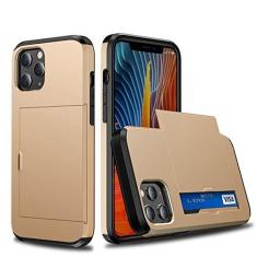 Imagem de Para iPhone 13 12 11 Pro Max Mini X XR 7 8 Plus SE 2020 Resistente a Quedas Slot para Cartão Carteira para Celular Capa para Smartphone, Dourada, Para iPhone 11
