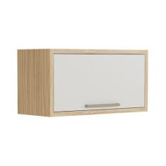 Imagem de Armário Aéreo de Cozinha 80cm 1 Porta Basculante 100% MDF Vicenza Espresso Móveis Amêndoa/Off White