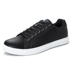 Imagem de Perry Ellis Vincent Tênis masculino casual com cadarço cano baixo (adulto masculino tamanhos 38-46), Preto, 41
