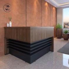 Imagem de Balcão tamburato atendimento ii charuto/preto 6113 - Artany