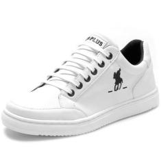 Imagem de Tênis Casual Confortável Masculino Polo Plus, Branco, 45, Masculino