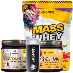 Imagem de Kit Hipercalórico Mass Whey 3Kg + Glutamina Pura 300g + Creatina Pura 