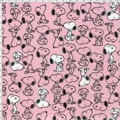Imagem de Tecido Estampado para Patchwork - Coleção Snoopy Color Rose (0,50x1,40)