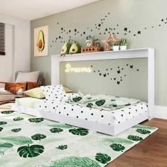 Imagem de Cama Multifuncional Dobrável de Solteiro Branco Phoenix Art In Móveis