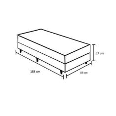 Imagem de Cama Box Solteiro 88 Tecido Sintético Branco com Colchão Lisboa Espuma