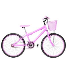 Imagem de Bicicleta Infantil Feminina Aro 24 Alumínio Colorido Rosa