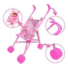 Imagem de Carrinho De Boneca Dobrável Menina Brinquedo - Wellmix