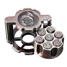 Imagem de Yuehuam Polyhedral Bullet Dice Set 7 Metal Bullet Dice Revolver Cylinder Dice Holder with Spinning Revolver Cylinder Case, Dice Set for D&D Theme Tabletop Games