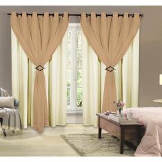 Imagem de Cortina Corta Luz 3,00Mx2,50M 100% Blackout Com Voil Avelã