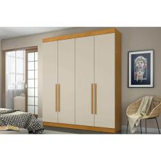 Imagem de Guarda Roupa Casal 4 Portas E 3 Gavetas Roma Cinamomo/Off White - Conquista